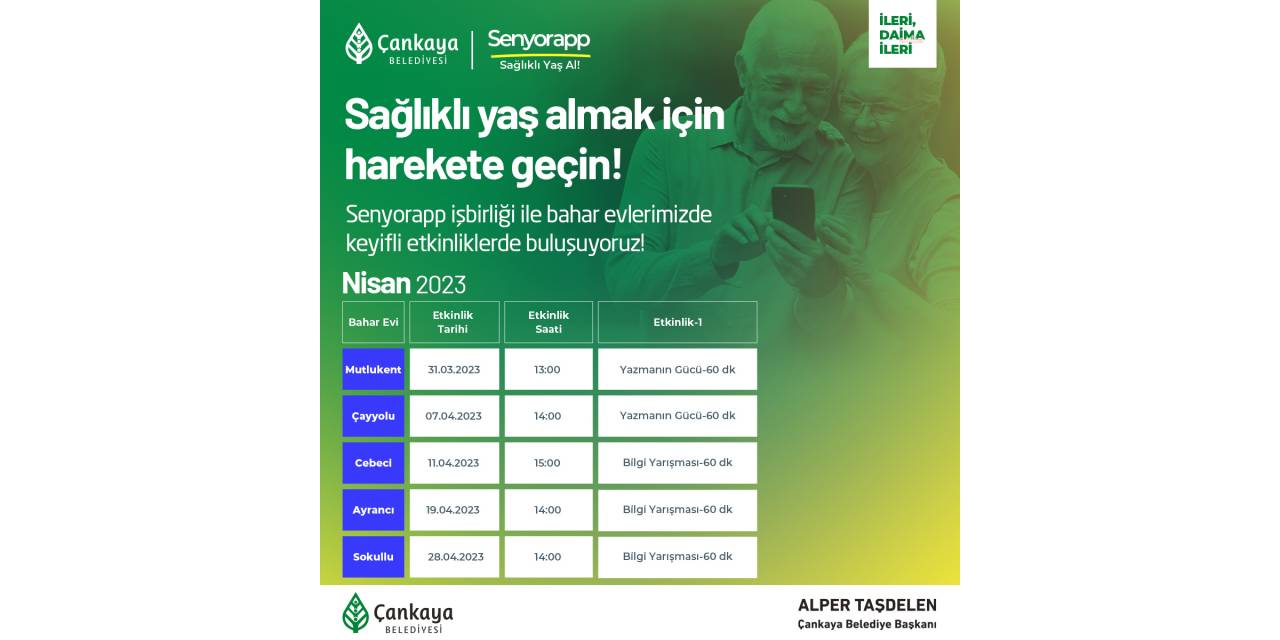 ÇANKAYA BELEDİYESİ'NİN BAHAREVLERİ'NDE SAĞLIKLI YAŞLANMA SEMİNERLERİ