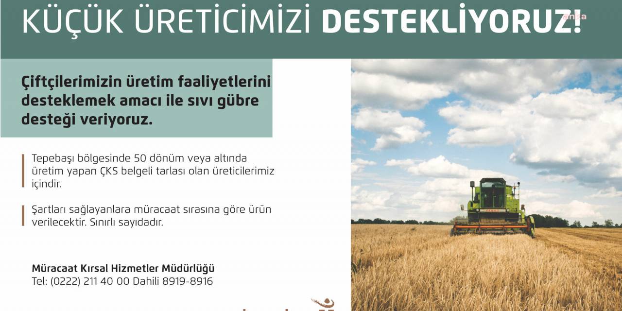 TEPEBAŞI BELEDİYESİ’NDEN 50 DÖNÜM VE ALTINDA ÜRETİM YAPAN ÇİFTÇİLERE SIVI GÜBRE DESTEĞİ