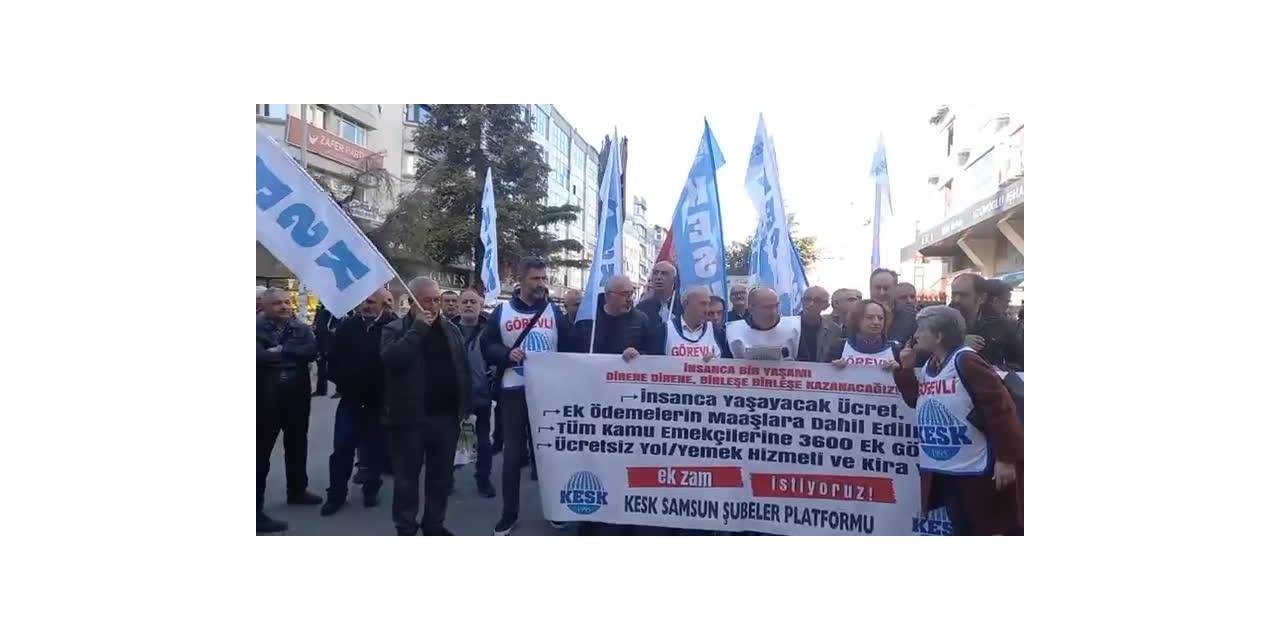 KESK SAMSUN ŞUBESİ'NDEN HAYAT PAHALILIĞINA PROTESTO: "MARKETLERİ MÜZE GEZER GİBİ GEZİYORUZ"