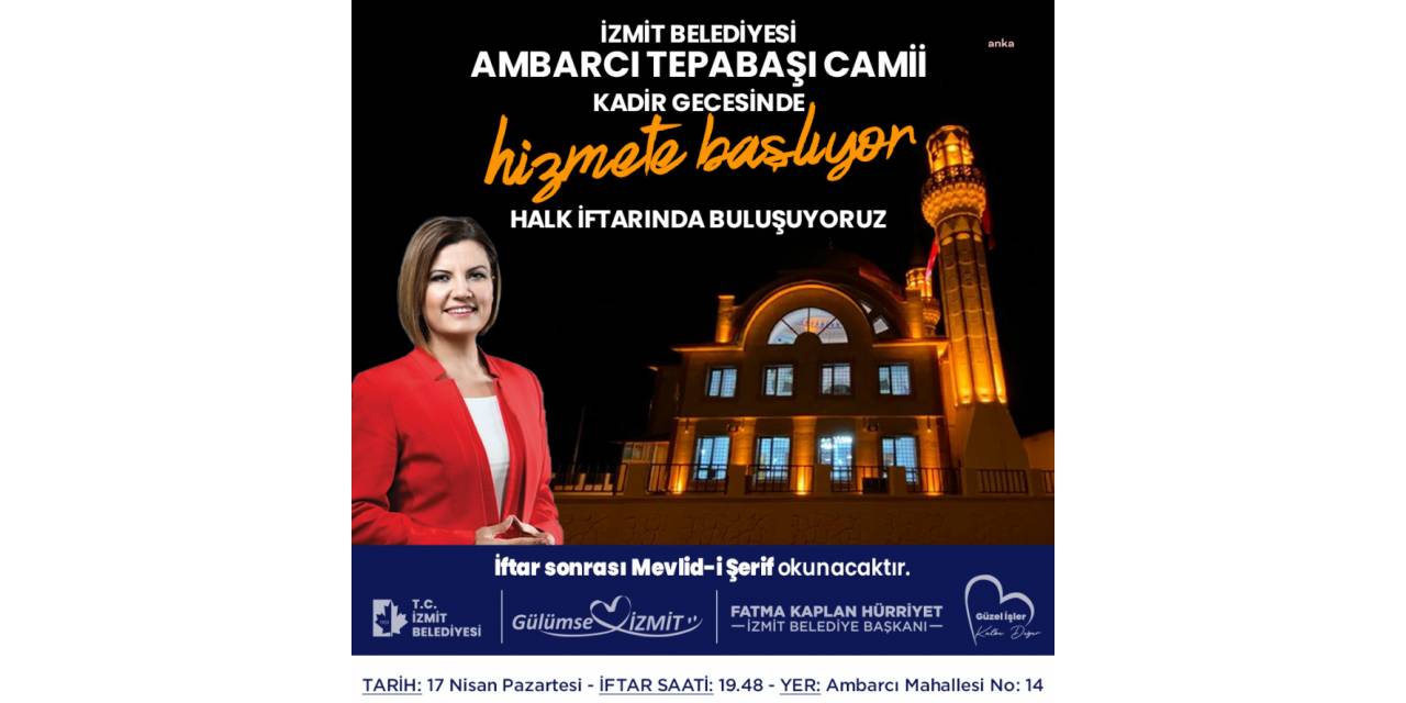 İZMİT BELEDİYESİ AMBARCI TEPEBAŞI CAMİİ YARIN AÇILIYOR