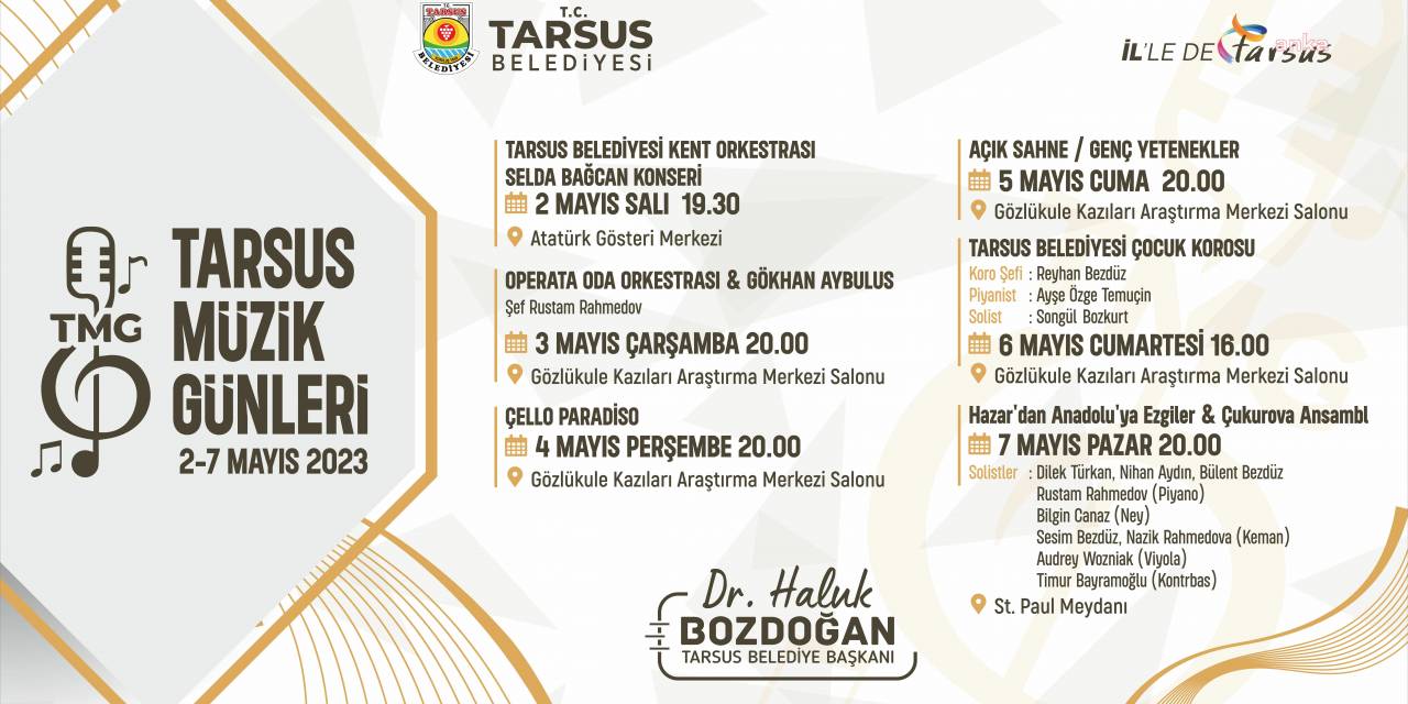 ‘2. TARSUS MÜZİK GÜNLERİ' İÇİN GERİ SAYIM BAŞLADI