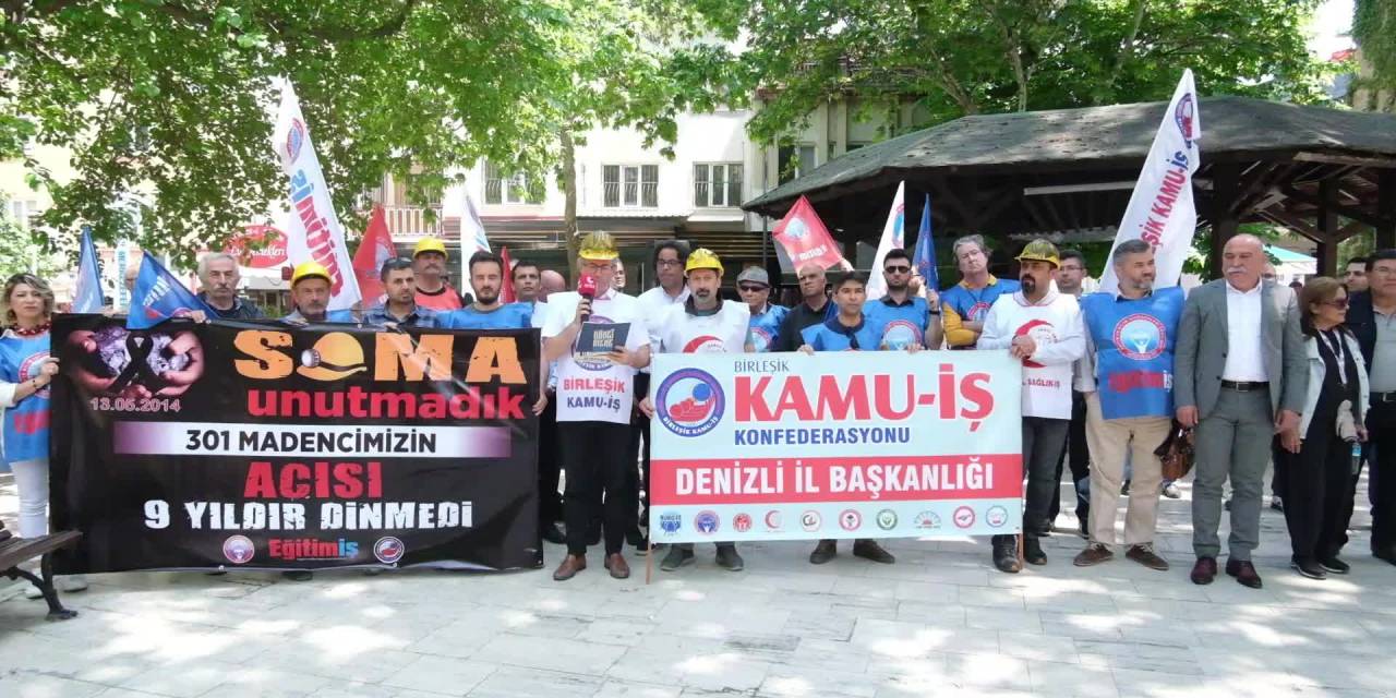 BİRLEŞİK KAMU-İŞ SENDİKASI DENİZLİŞUBESİ SOMA MADEN FACİASINDA HAYATINI KAYBEDEN 301 MADENCİYİ ANDI