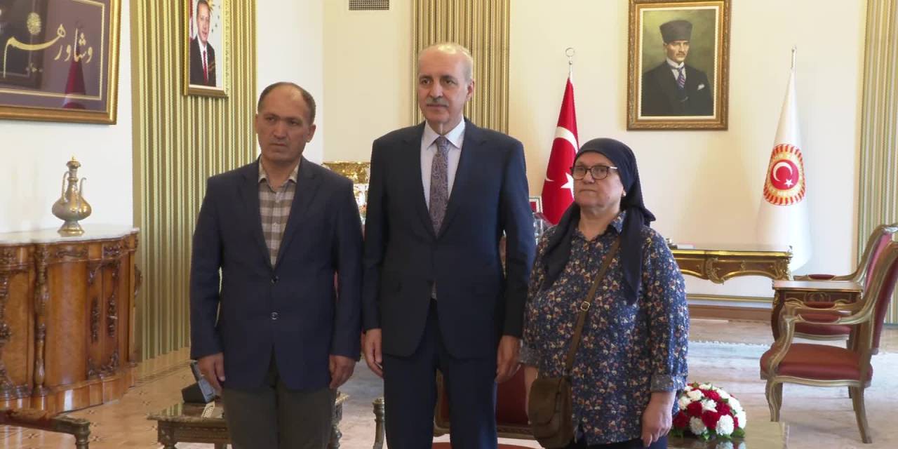 Şehit Öğretmen Şenay Aybüke Yalçın’ın Annesi Ve Babası Tbmm Başkanı Numan Kurtulmuş’u Ziyaret Etti