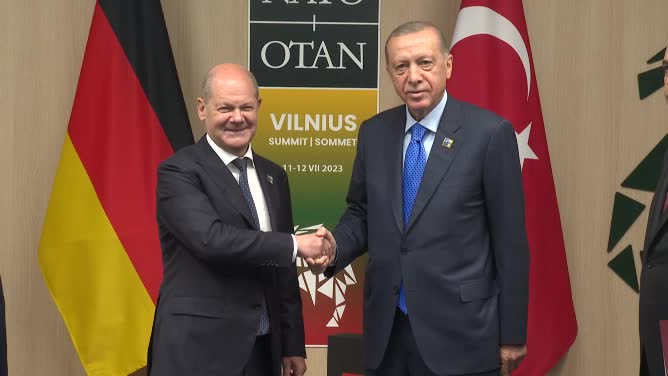 Cumhurbaşkanı Erdoğan, Vılnıus’ta Almanya Başbakanı Scholz İle Görüştü