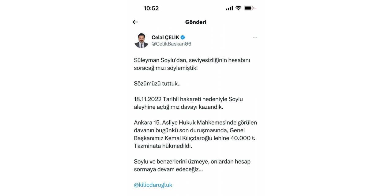 Kılıçdaroğlu’nun Açtığı Davada Soylu Mahkum Oldu; Chp Liderine 40 Bin Lira Ödeyecek