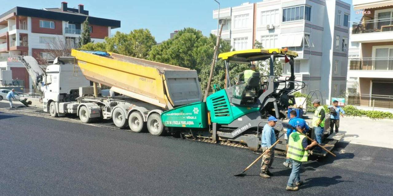 AYDIN BÜYÜKŞEHİR BELEDİYESİ, KUŞADASI’NDA YOL YAPIM ÇALIŞMALARINA DEVAM EDİYOR