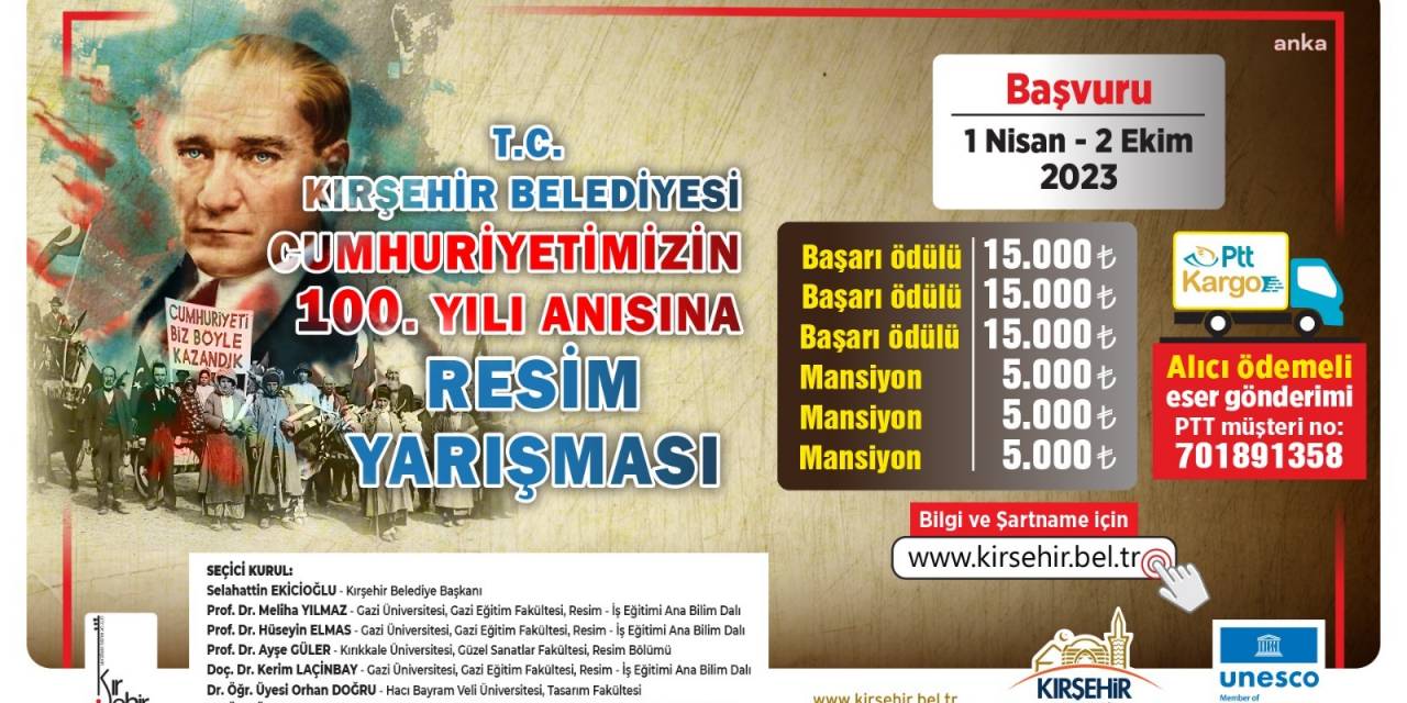 KIRŞEHİR BELEDİYESİ'NDEN CUMHURİYETİN 100. YILI ANISINA RESİM YARIŞMASI